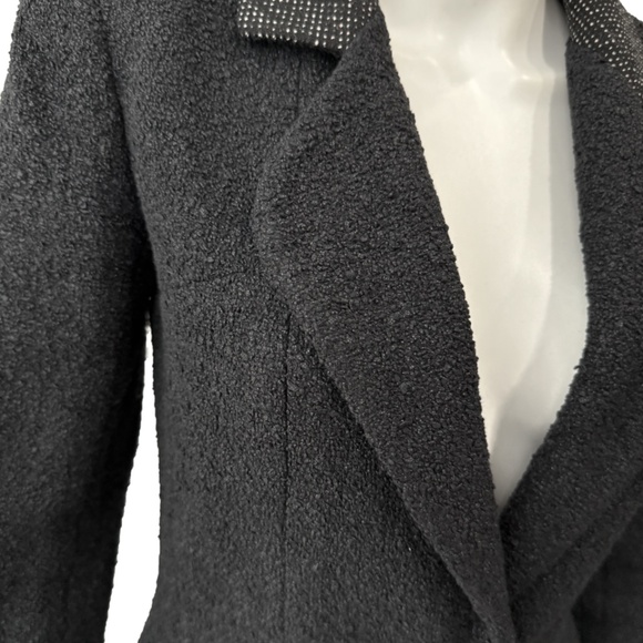 Chanel Black Tweed Textured Polka Dot Blazer Jacket sz 2/36 - Picture 7 of 14
